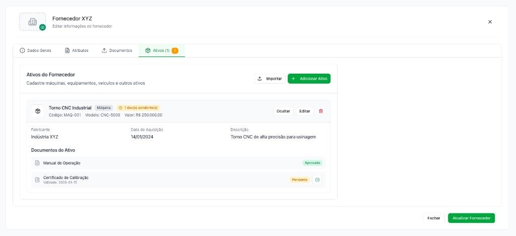 Portal de fornecedores e terceiros