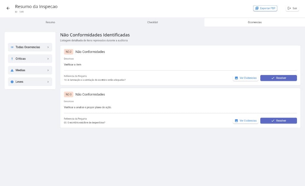 Smart App Web — Ocorrências